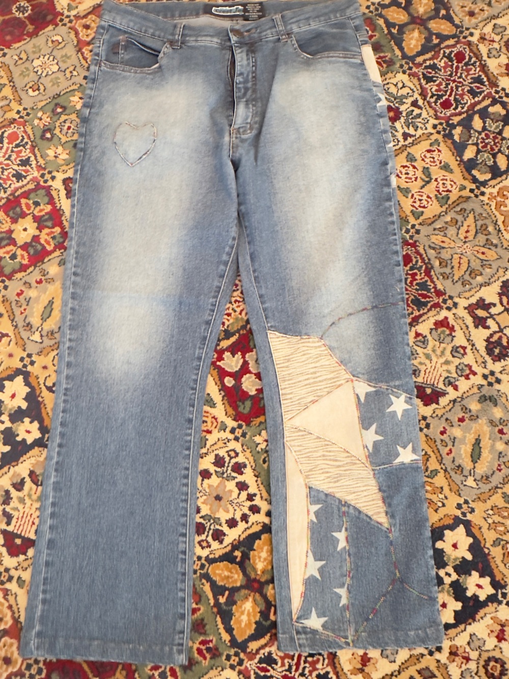 Crest Light Blue Straight-Leg Jeans with Star Patch